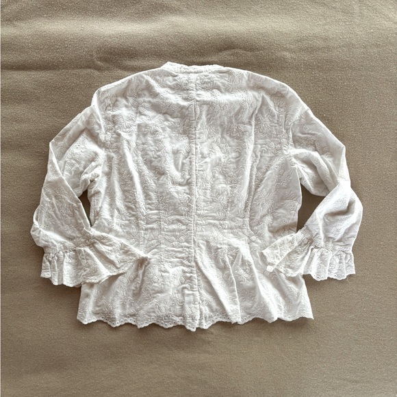 Vintage Cotton Eyelet Peasant Blouse - Picture 6 of 6